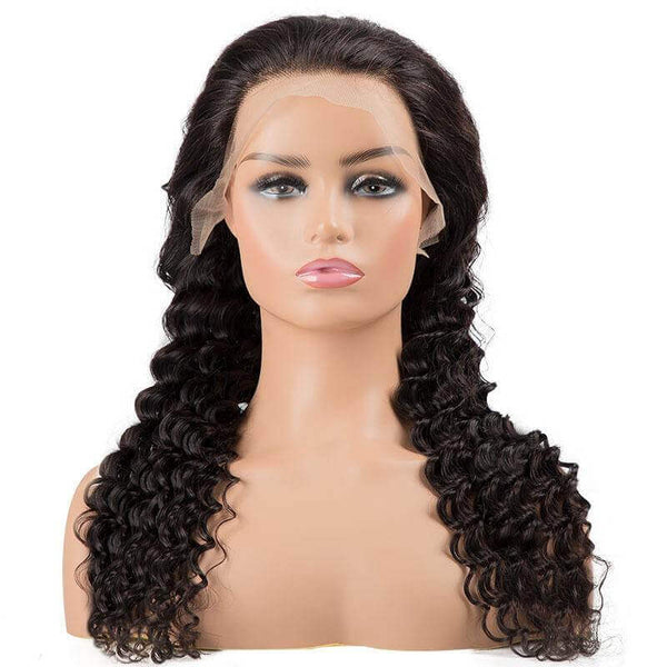 Loose Deep Wave Wig - High Quality - Wig for Sale - 100% Remy Hair - Brazilian Hair - Natural Black Color - HD Transparent Lace - Human Hair Wig