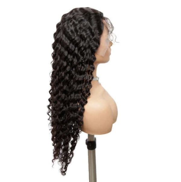 Deep Wave Wig - Long Wig - Natural Looking Wig - Human Hair Wig - Remy Hair - Brazilian Hair - High Quality - Synthetic Wig