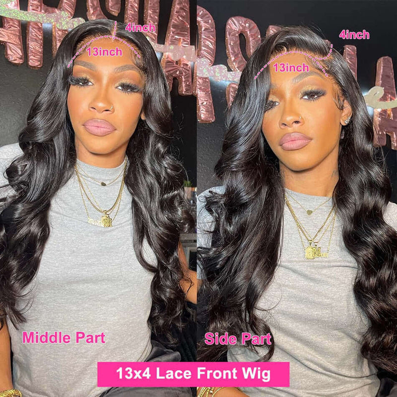 Body Wave Wig - Lace Front Wig - High Quality - Wig for Sale - Brazilian Human Hair Wig - Long Wig - Natural Black Color - Remy Hair