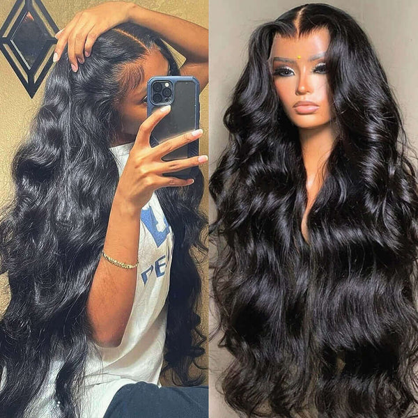 Body Wave Wig - Lace Front Wig - High Quality - Wig for Sale - Brazilian Human Hair Wig - Long Wig - Natural Black Color - Remy Hair