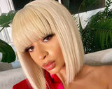 Blonde Bob Wigs - Wigs with Bangs - High Quality - Wigs for Sale - Brazilian Human Hair Wigs - Short Wigs - Lace Front - Remy Hair