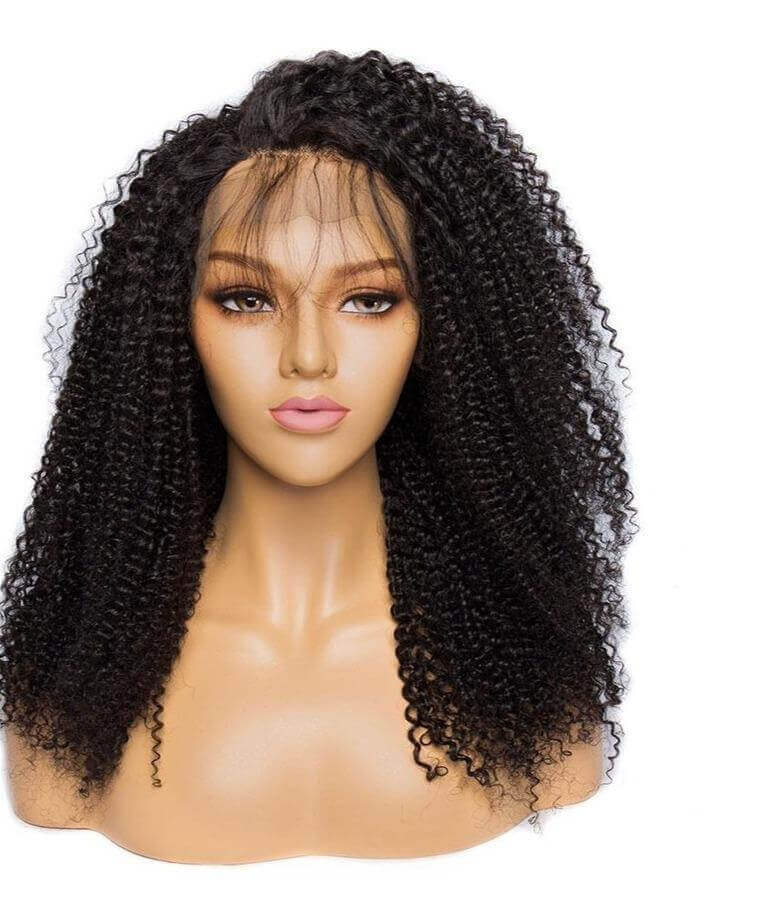 Afro Kinky Curly - Lace Front - Human Hair Wigs - lace front wigs color - natural looking wigs - brown wig