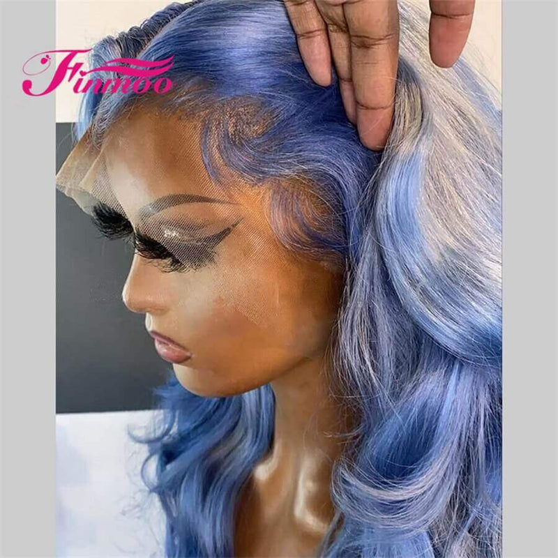 Wavy Wig - High Quality - Wig for Sale - Remy Hair - Best Human Hair Wig - Natural Looking Wig - Ice Blue Color - Brazilian Hair - Long Wig