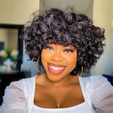 Funmi Curly Wig - Natural Color - High Quality - Wig for Sale - Remy Hair - Short Wig - Brazilian Hair - Human Hair Wig - Average Cap Size 
