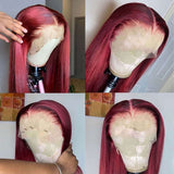 Straight Wig - Frontal Lace - High Quality - Wig for Sale - Peruvian Hair - Long Wig - Burgundy - Human Hair Wigs
