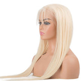 Straight Wig - Lace Frontal 4x4 Closure - Human Hair Wigs - Remy Hair Grade - Swiss Lace Base Material - high quality wigs - Pre Plucked Natural Hair Line - Blonde Wigs - Wigs with Bangs