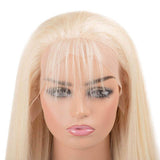 Straight Wig - Lace Frontal 4x4 Closure - Human Hair Wigs - Remy Hair Grade - Swiss Lace Base Material - high quality wigs - Pre Plucked Natural Hair Line - Blonde Wigs - Wigs with Bangs