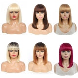 Wigs with Bangs -  Straight Wigs - Lace Part Long Wigs -  High Quality Wigs -  Wigs for Sale - Natural Looking Wigs - Remy Hair - Synthetic Wigs