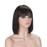 Straight Wig - Wig with Bangs - High Quality - Wig for Sale - Remy Hair - Short Wig - Brazilian Hair - Human Hair Wigs - Bob Wig 