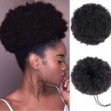  Afro Bun Wig - High Quality - Wig for Sale - Hair Accessory - Best Human Hair Wig - Drawstring Afro Ponytail - Black Wig - Brazilian Hair