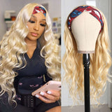  Body Wave - Headband - Blonde Human Hair Wigs - Wavy wigs - Long Wigs - Blonde Wig - Wig Colors