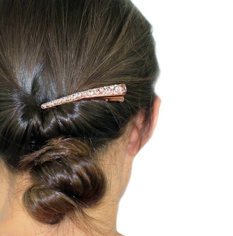 Sparkling Hair Clip - Brass Base - High Quality - Made with Swarovski crystals - 14k gold - 14k rose gold - Rhodium plating - Best Hair Clip