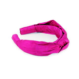 Padded Headband - 100% Dupioni Silk - High Quality - Turban Look - Made in USA - One Size - Royal Blue - Hot Pink